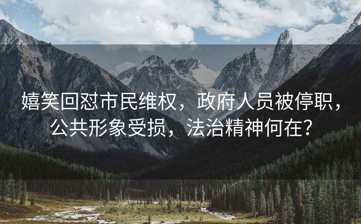 嬉笑回懟市民維權(quán)，政府人員被停職，公共形象受損，法治精神何在？