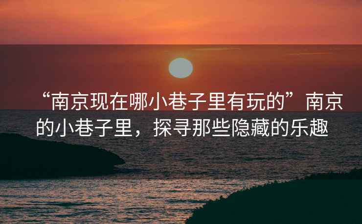 “南京現(xiàn)在哪小巷子里有玩的”南京的小巷子里，探尋那些隱藏的樂(lè)趣