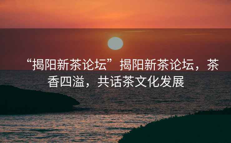 “揭陽新茶論壇”揭陽新茶論壇，茶香四溢，共話茶文化發展