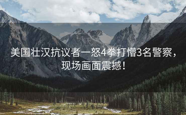 美國壯漢抗議者一怒4拳打懵3名警察，現場畫面震撼！