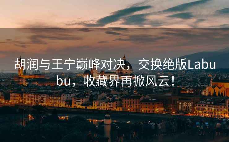 胡潤與王寧巔峰對決，交換絕版Labubu，收藏界再掀風云！