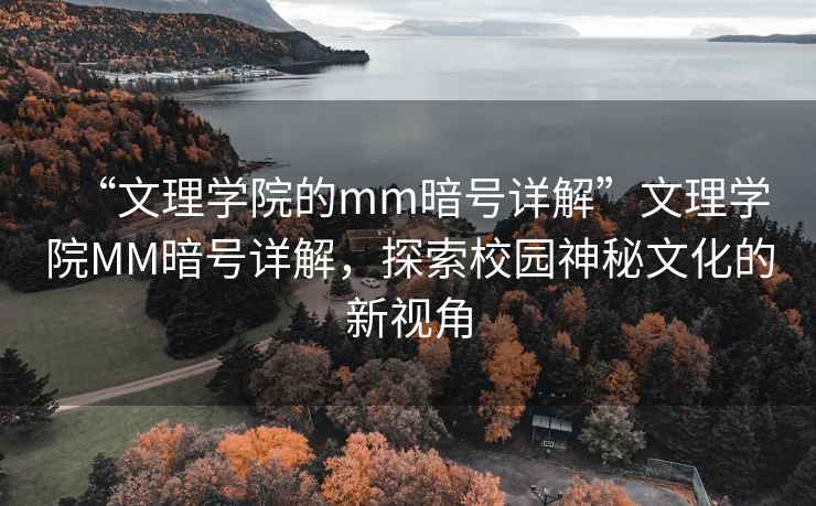 “文理學院的mm暗號詳解”文理學院MM暗號詳解，探索校園神秘文化的新視角