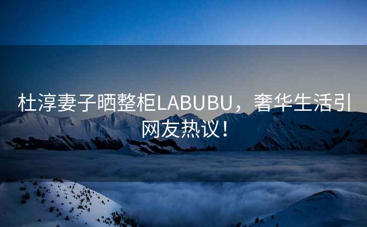 杜淳妻子曬整柜LABUBU，奢華生活引網友熱議！