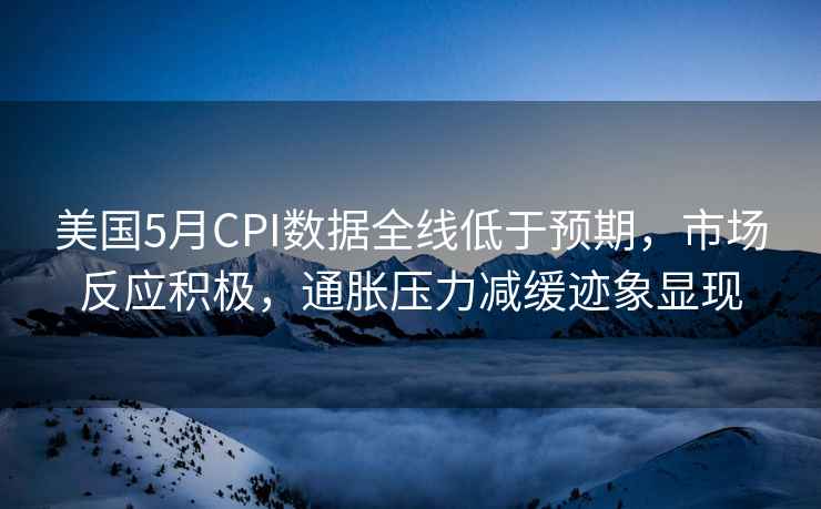 美國5月CPI數據全線低于預期，市場反應積極，通脹壓力減緩跡象顯現