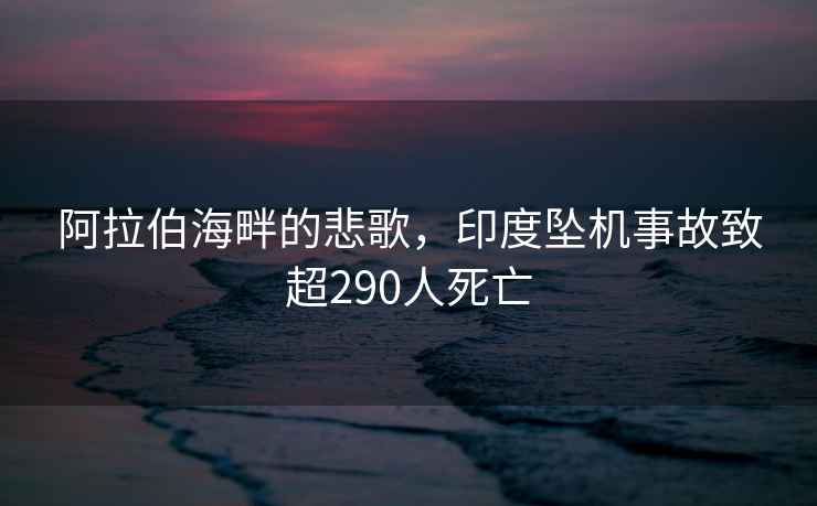 阿拉伯海畔的悲歌，印度墜機事故致超290人死亡