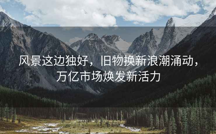 風景這邊獨好，舊物換新浪潮涌動，萬億市場煥發新活力
