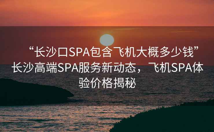 “長沙口SPA包含飛機大概多少錢”長沙高端SPA服務新動態，飛機SPA體驗價格揭秘