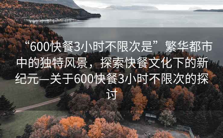 “600快餐3小時不限次是”繁華都市中的獨特風景，探索快餐文化下的新紀元—關于600快餐3小時不限次的探討