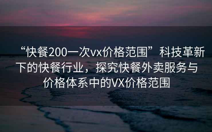 “快餐200一次vx價格范圍”科技革新下的快餐行業，探究快餐外賣服務與價格體系中的VX價格范圍