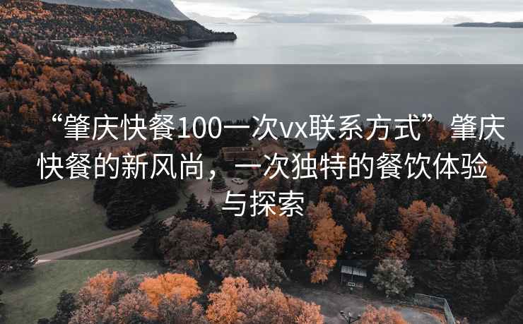 “肇慶快餐100一次vx聯系方式”肇慶快餐的新風尚，一次獨特的餐飲體驗與探索