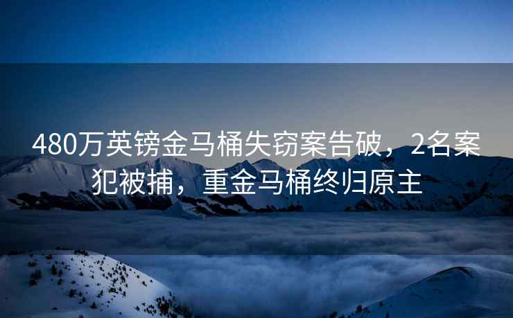 480萬英鎊金馬桶失竊案告破，2名案犯被捕，重金馬桶終歸原主