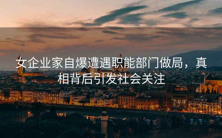 女企業家自爆遭遇職能部門做局，真相背后引發社會關注