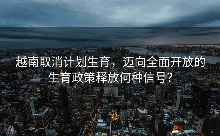 越南取消計劃生育，邁向全面開放的生育政策釋放何種信號？