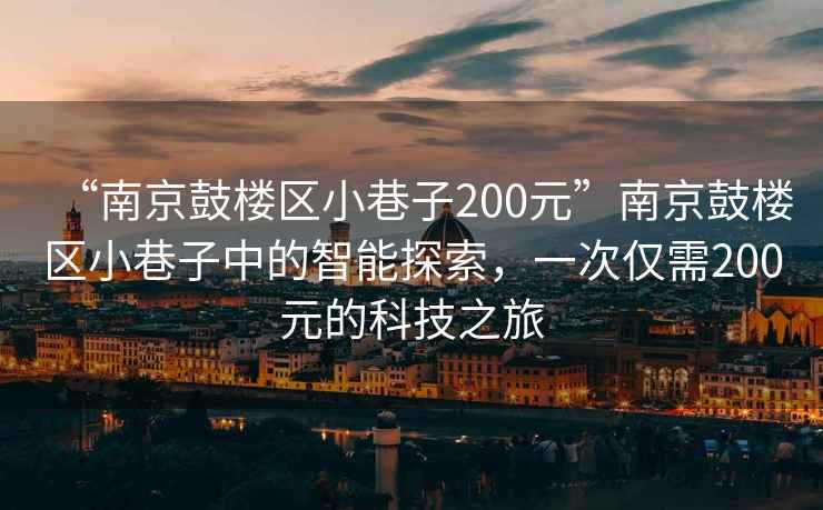 “南京鼓樓區小巷子200元”南京鼓樓區小巷子中的智能探索，一次僅需200元的科技之旅