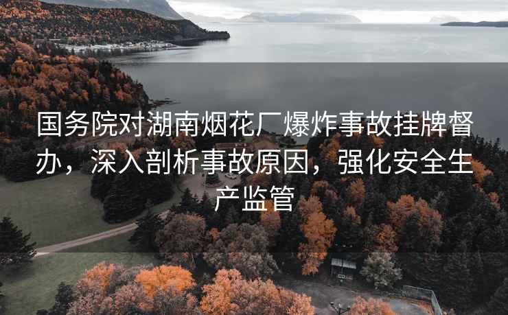 國務院對湖南煙花廠爆炸事故掛牌督辦，深入剖析事故原因，強化安全生產監管