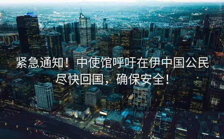 緊急通知！中使館呼吁在伊中國公民盡快回國，確保安全！