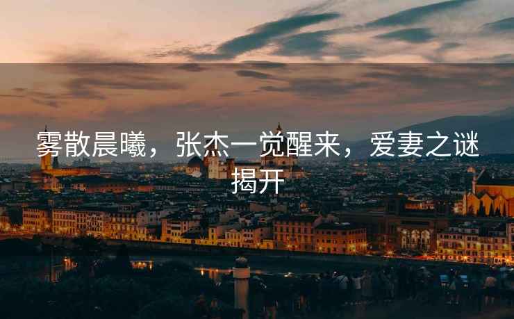 霧散晨曦，張杰一覺醒來，愛妻之謎揭開