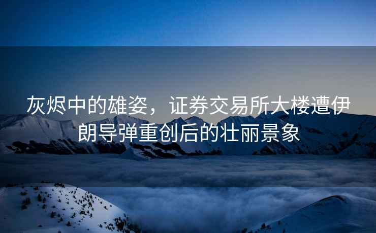 灰燼中的雄姿，證券交易所大樓遭伊朗導彈重創后的壯麗景象