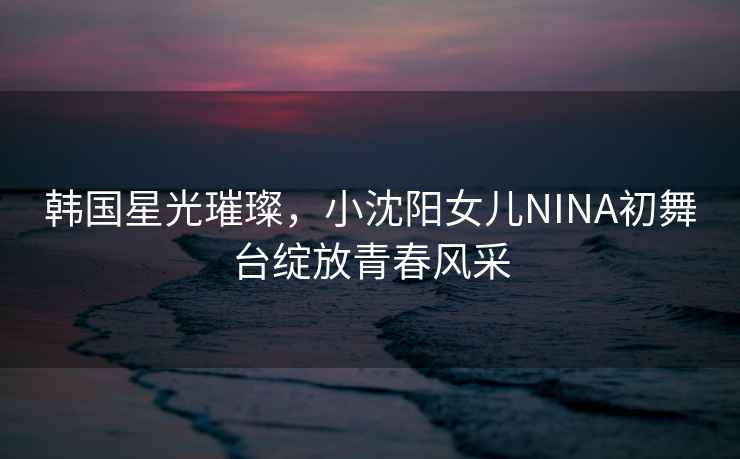 韓國星光璀璨，小沈陽女兒NINA初舞臺綻放青春風采