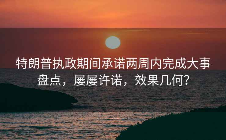 特朗普執政期間承諾兩周內完成大事盤點，屢屢許諾，效果幾何？