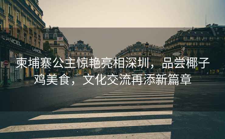 柬埔寨公主驚艷亮相深圳，品嘗椰子雞美食，文化交流再添新篇章