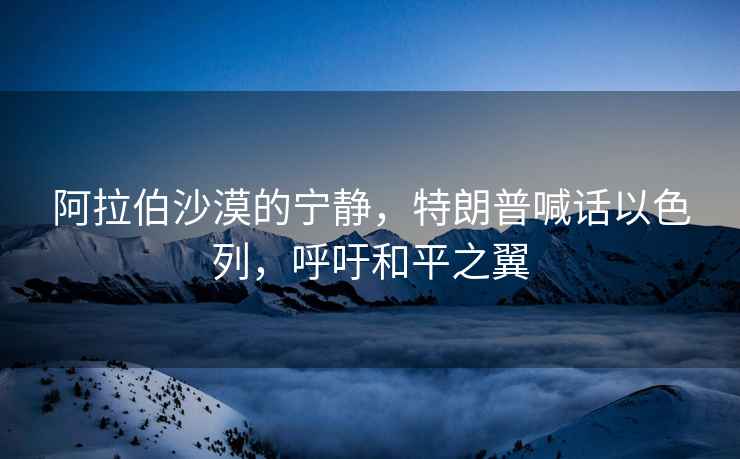 阿拉伯沙漠的寧靜，特朗普喊話以色列，呼吁和平之翼