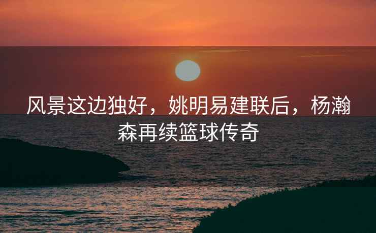 風景這邊獨好，姚明易建聯后，楊瀚森再續籃球傳奇