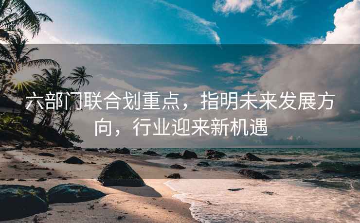 六部門聯合劃重點，指明未來發展方向，行業迎來新機遇