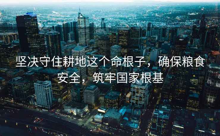 堅決守住耕地這個命根子，確保糧食安全，筑牢國家根基