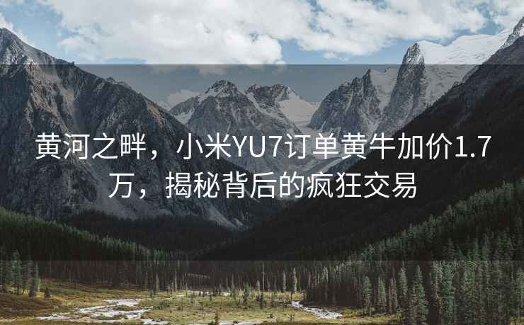 黃河之畔，小米YU7訂單黃牛加價1.7萬，揭秘背后的瘋狂交易