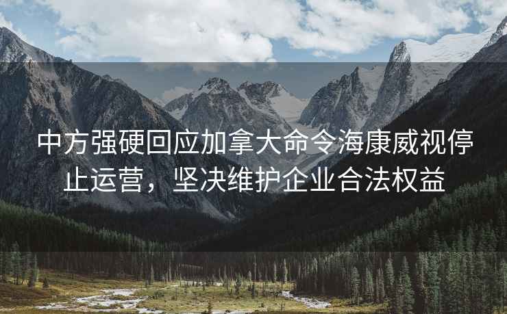 中方強硬回應加拿大命令海康威視停止運營，堅決維護企業合法權益