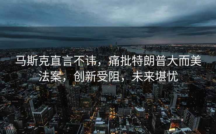 馬斯克直言不諱，痛批特朗普大而美法案，創(chuàng)新受阻，未來堪憂