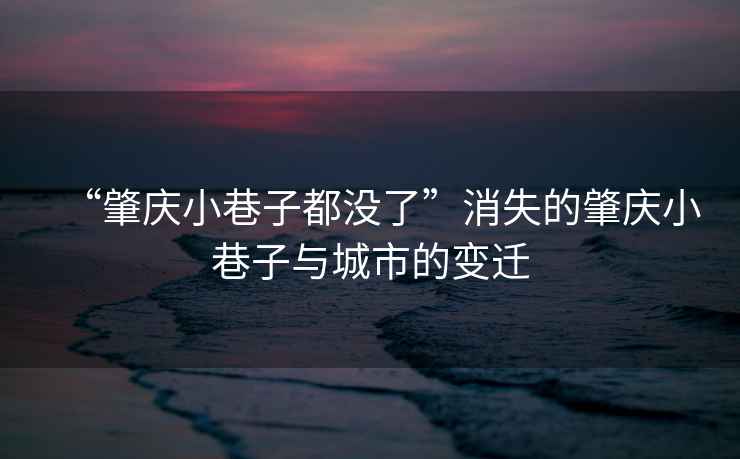 “肇慶小巷子都沒了”消失的肇慶小巷子與城市的變遷