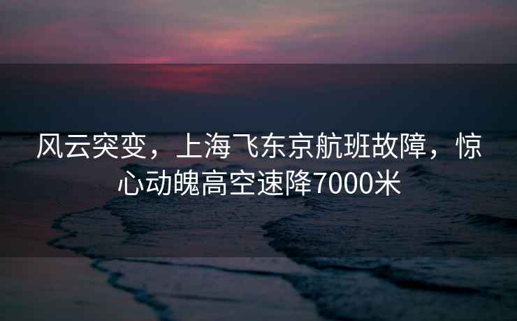 風(fēng)云突變，上海飛東京航班故障，驚心動(dòng)魄高空速降7000米