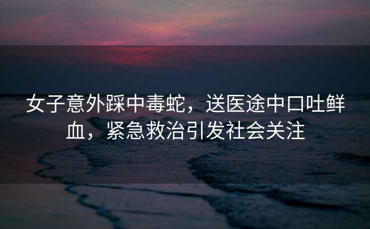 女子意外踩中毒蛇，送醫途中口吐鮮血，緊急救治引發社會關注