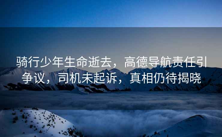 騎行少年生命逝去，高德導航責任引爭議，司機未起訴，真相仍待揭曉