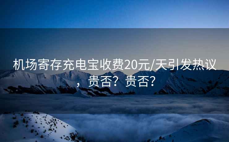 機場寄存充電寶收費20元/天引發熱議，貴否？貴否？