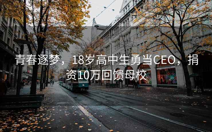 青春逐夢，18歲高中生勇當CEO，捐資10萬回饋母校