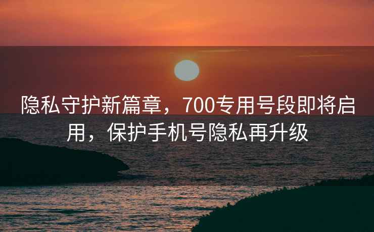 隱私守護新篇章，700專用號段即將啟用，保護手機號隱私再升級