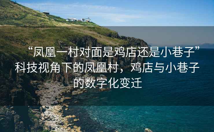 “鳳凰一村對(duì)面是雞店還是小巷子”科技視角下的鳳凰村，雞店與小巷子的數(shù)字化變遷