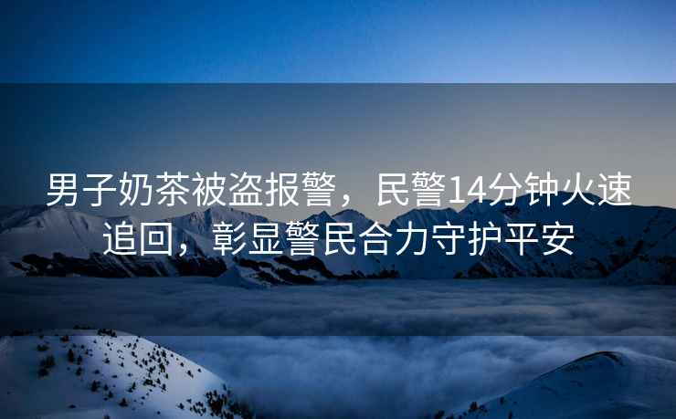 男子奶茶被盜報警，民警14分鐘火速追回，彰顯警民合力守護平安