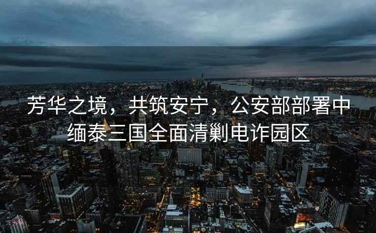 芳華之境，共筑安寧，公安部部署中緬泰三國全面清剿電詐園區