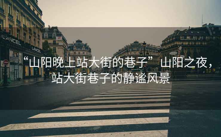 “山陽晚上站大街的巷子”山陽之夜，站大街巷子的靜謐風(fēng)景