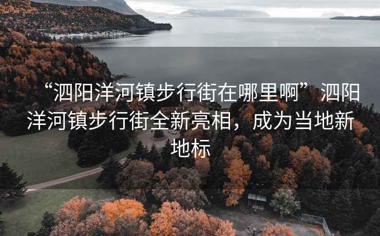 “泗陽(yáng)洋河鎮(zhèn)步行街在哪里啊”泗陽(yáng)洋河鎮(zhèn)步行街全新亮相，成為當(dāng)?shù)匦碌貥?biāo)