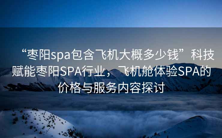 “棗陽spa包含飛機大概多少錢”科技賦能棗陽SPA行業，飛機艙體驗SPA的價格與服務內容探討