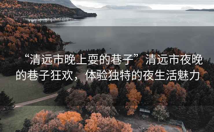 “清遠市晚上耍的巷子”清遠市夜晚的巷子狂歡，體驗獨特的夜生活魅力