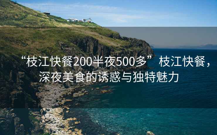 “枝江快餐200半夜500多”枝江快餐，深夜美食的誘惑與獨特魅力