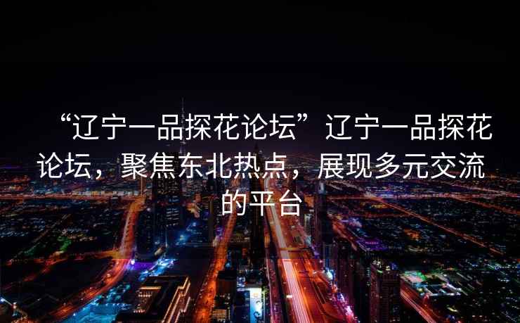 “遼寧一品探花論壇”遼寧一品探花論壇，聚焦東北熱點，展現多元交流的平臺