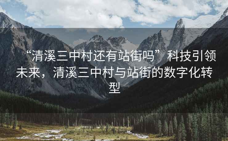 “清溪三中村還有站街嗎”科技引領(lǐng)未來，清溪三中村與站街的數(shù)字化轉(zhuǎn)型