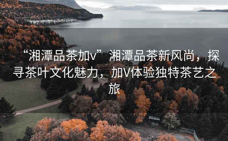 “湘潭品茶加v”湘潭品茶新風尚，探尋茶葉文化魅力，加V體驗獨特茶藝之旅